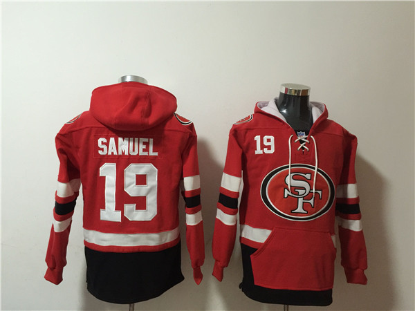 Men's San Francisco 49ers Customized Red/Black Ageless Must-Have Lace-Up Pullover Hoodie